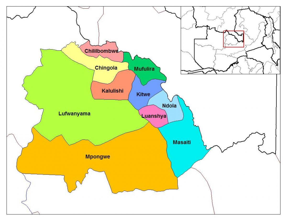 kat jeyografik nan copperbelt pwovens Zanbi